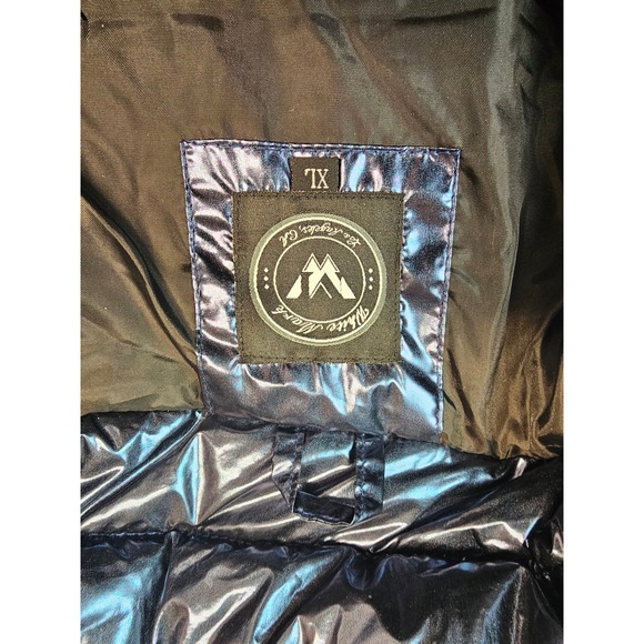 New White Mark Women's Metallic Puffer Jacket High Neck Zip Up Warm Winter Coat - Picture 9 of 9